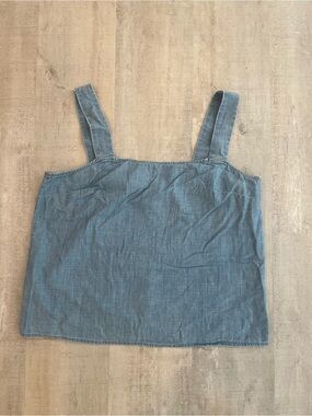 J. Crew Light Blue Denim Square-Neck Tank